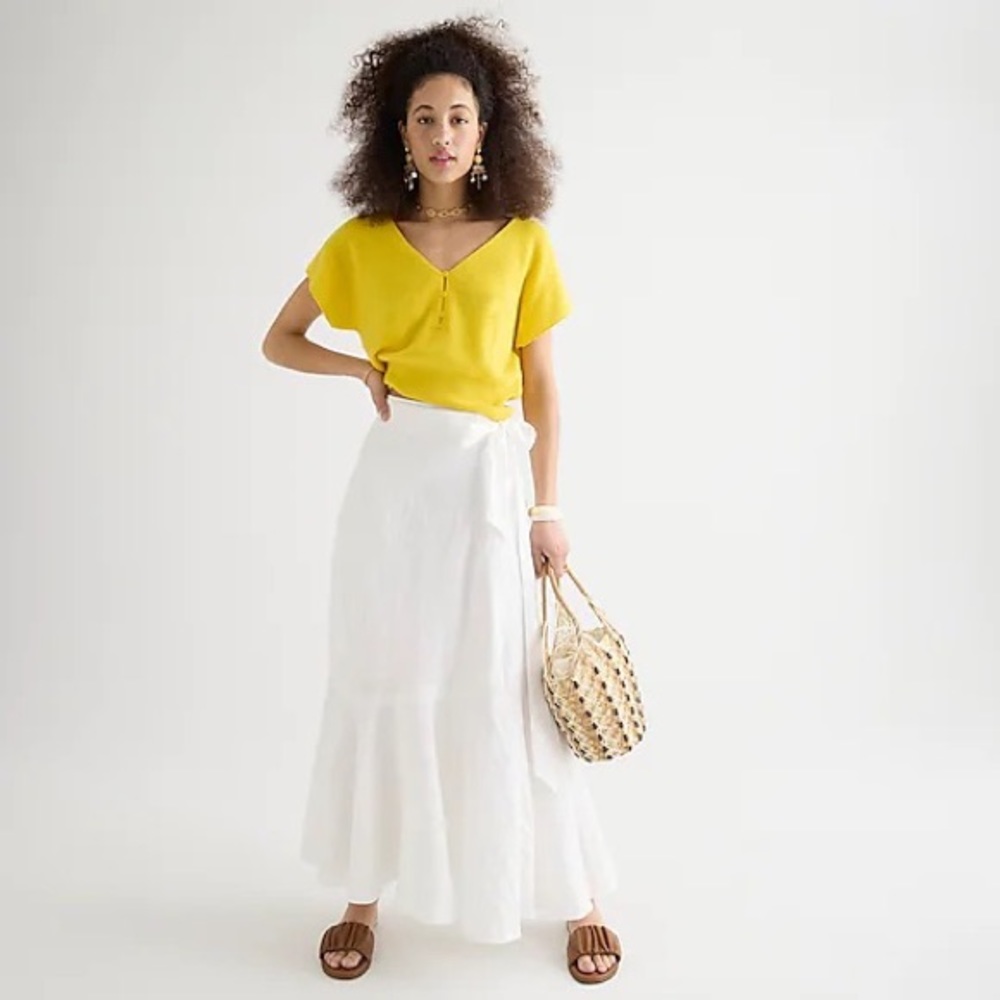 JCREW Linen Wrap Skirt. Medium. NWT.
